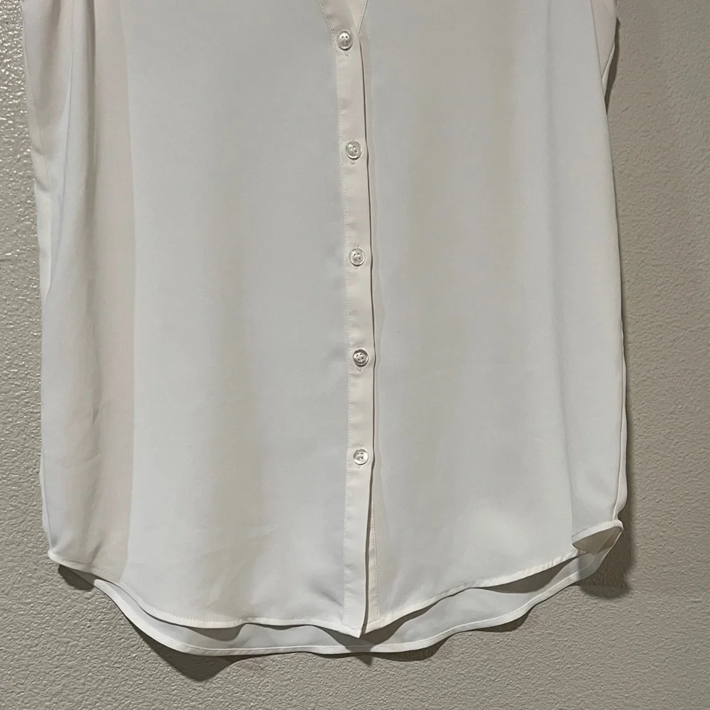 Ann Taylor Ivory Sleeveless Blouse - Picture 3 of 7